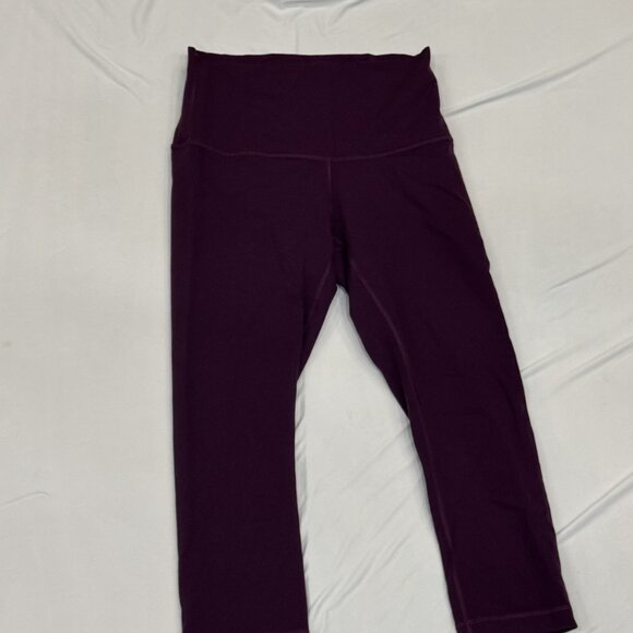 Lululemon High-Rise Cropped Leggings – Dark Maroon – Size 6 - Picture 2 of 2